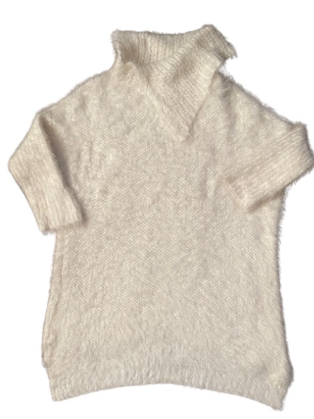 Nine West Vintage America Cream Short-Sleeve Turtleneck Sweater Size XS